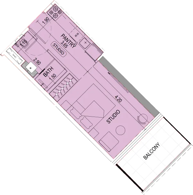 0 bedroom layout