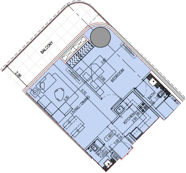 1 bedroom layout