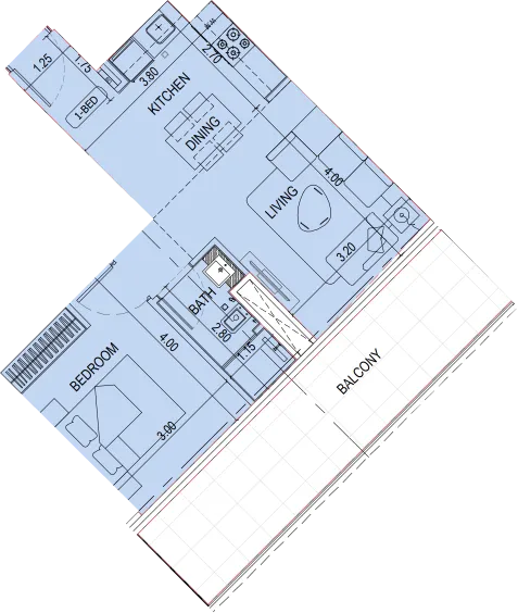 1 bedroom layout