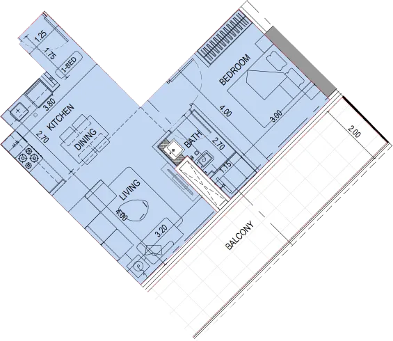 1 bedroom layout