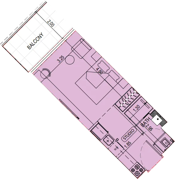 0 bedroom layout