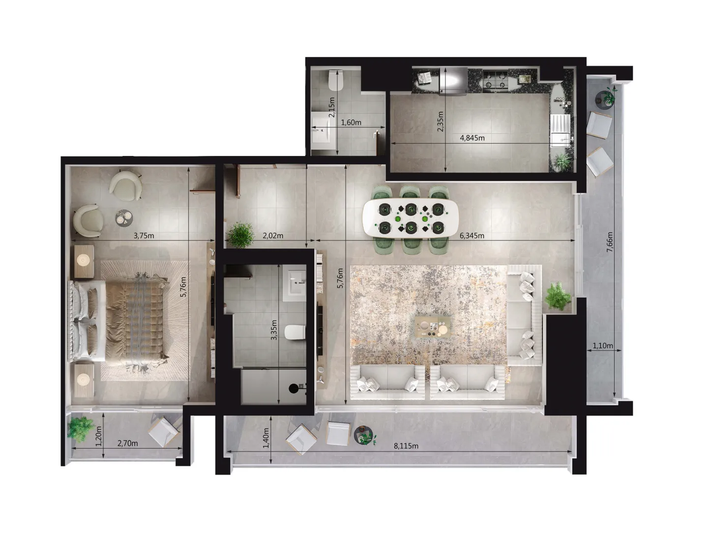 1 bedroom layout