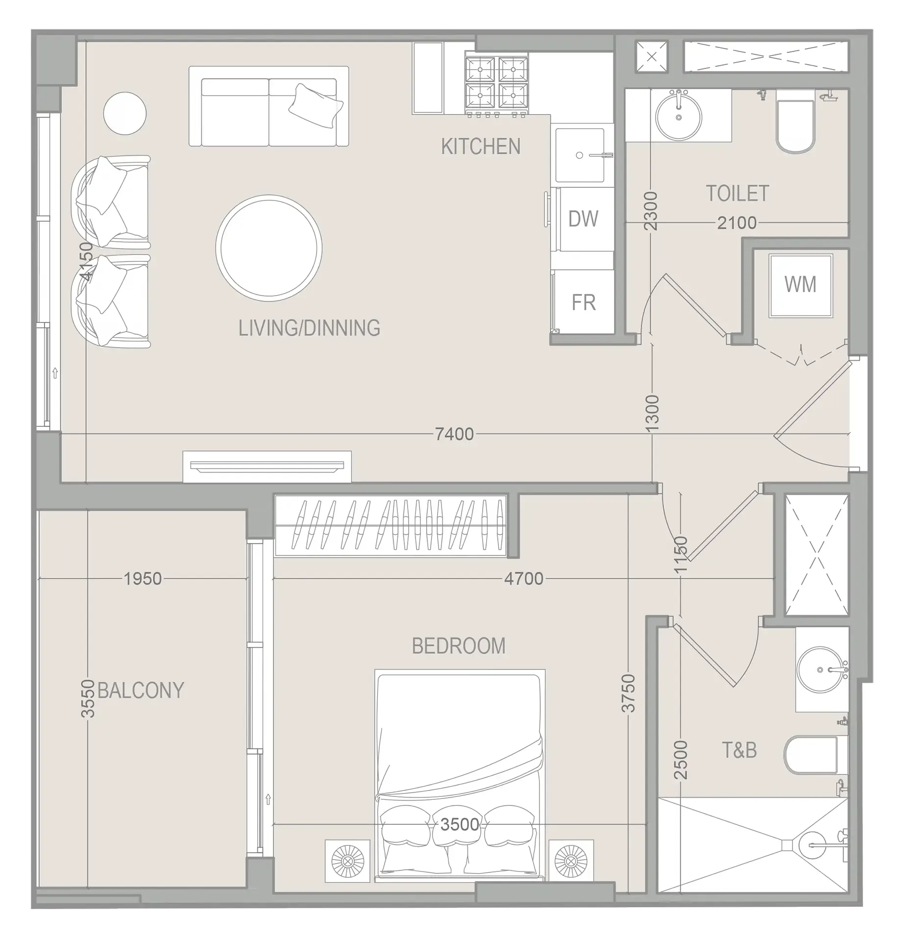 1 bedroom layout