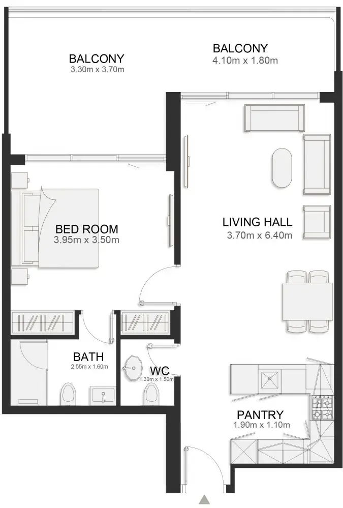 1 bedroom layout