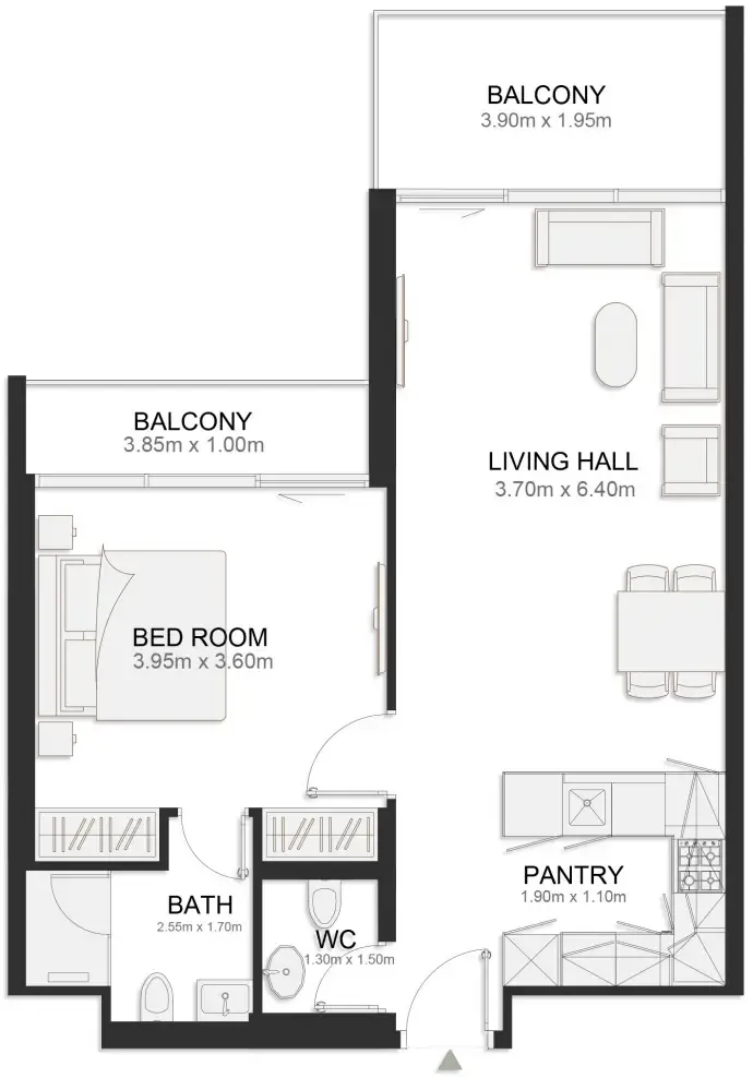 1 bedroom layout