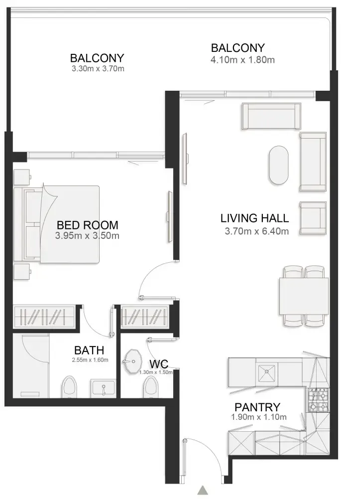 1 bedroom layout