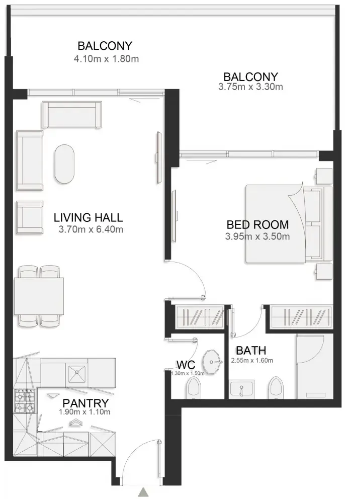 1 bedroom layout