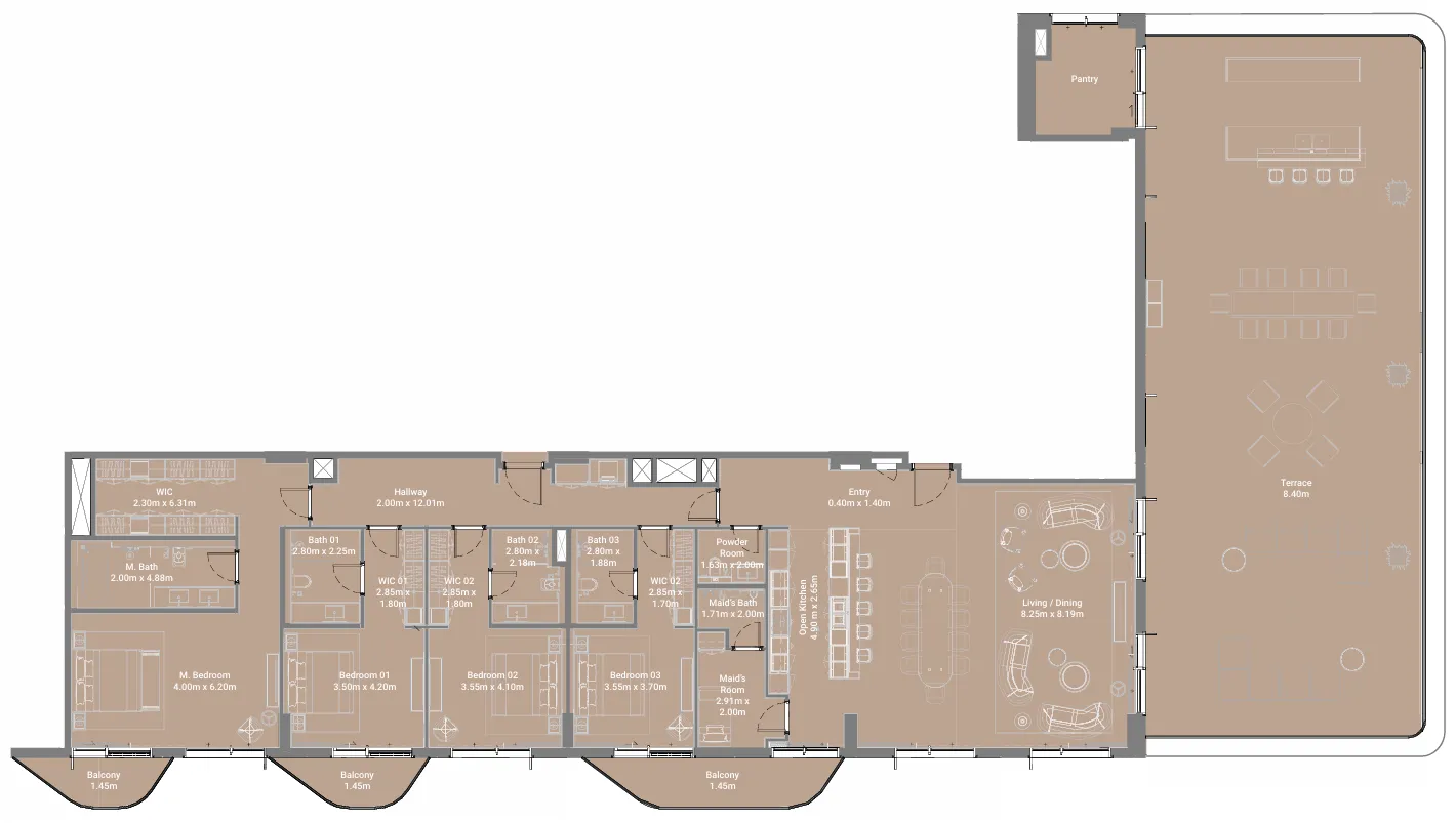 4 bedroom layout