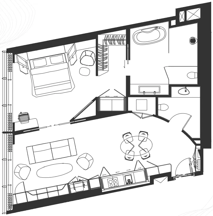 1 bedroom layout