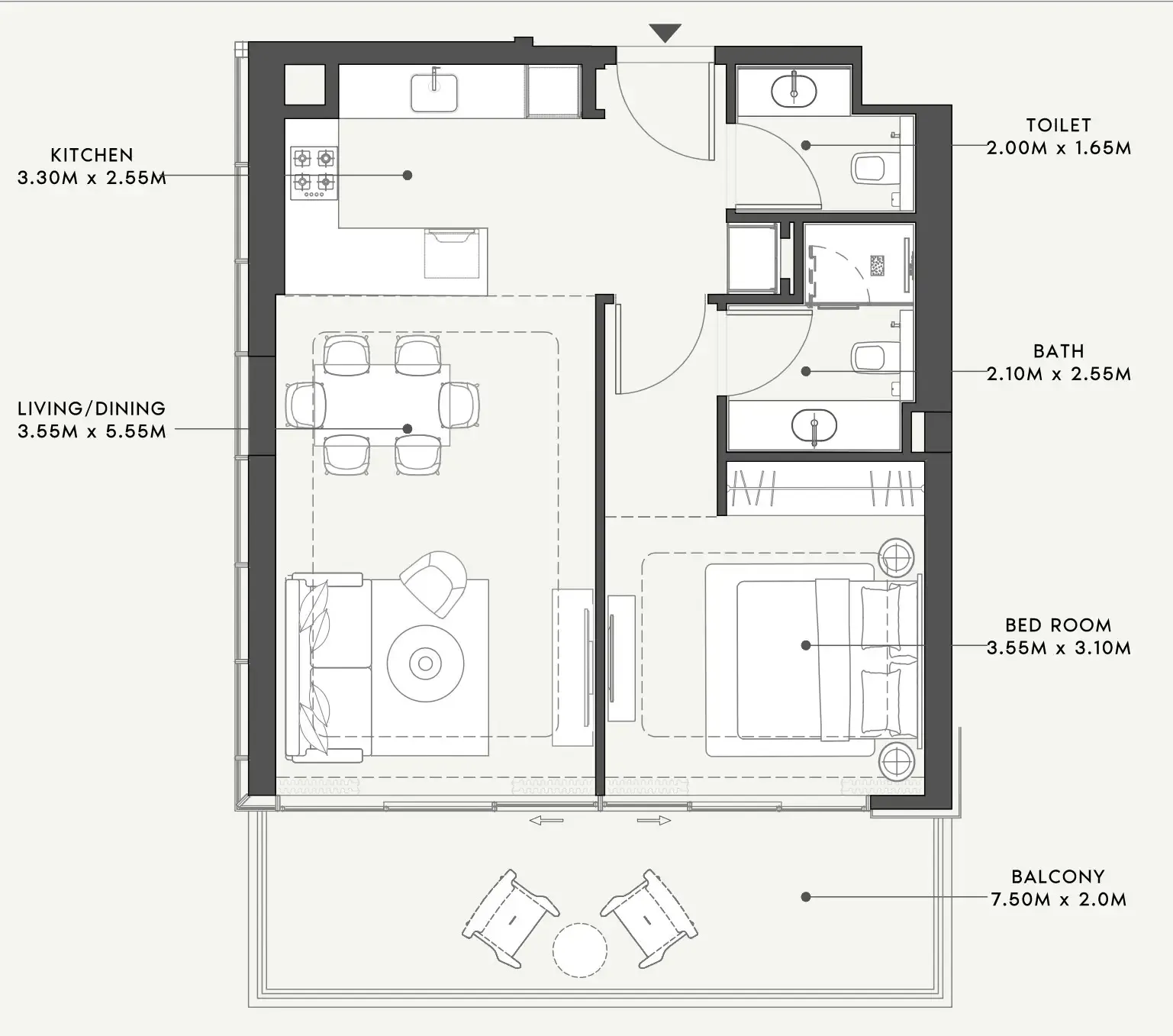 1 bedroom layout