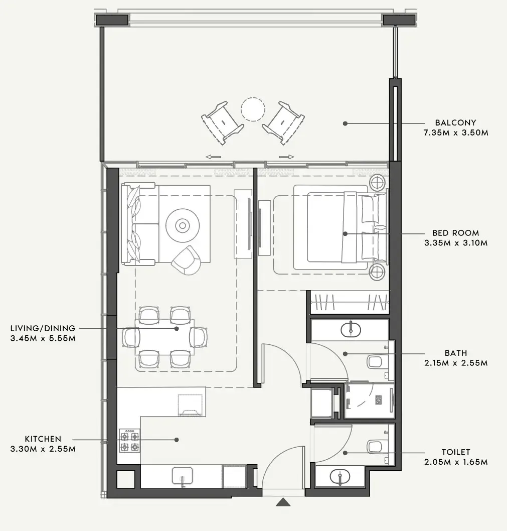 1 bedroom layout