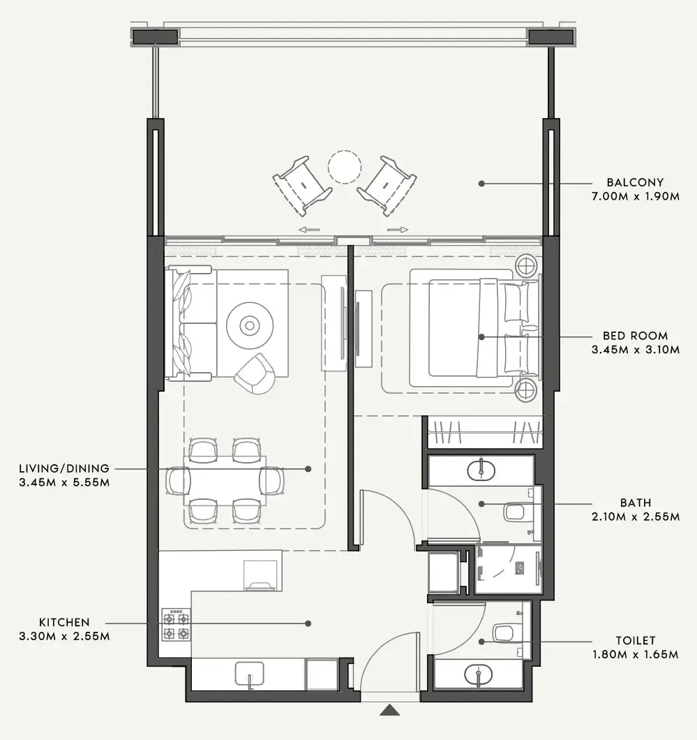 1 bedroom layout