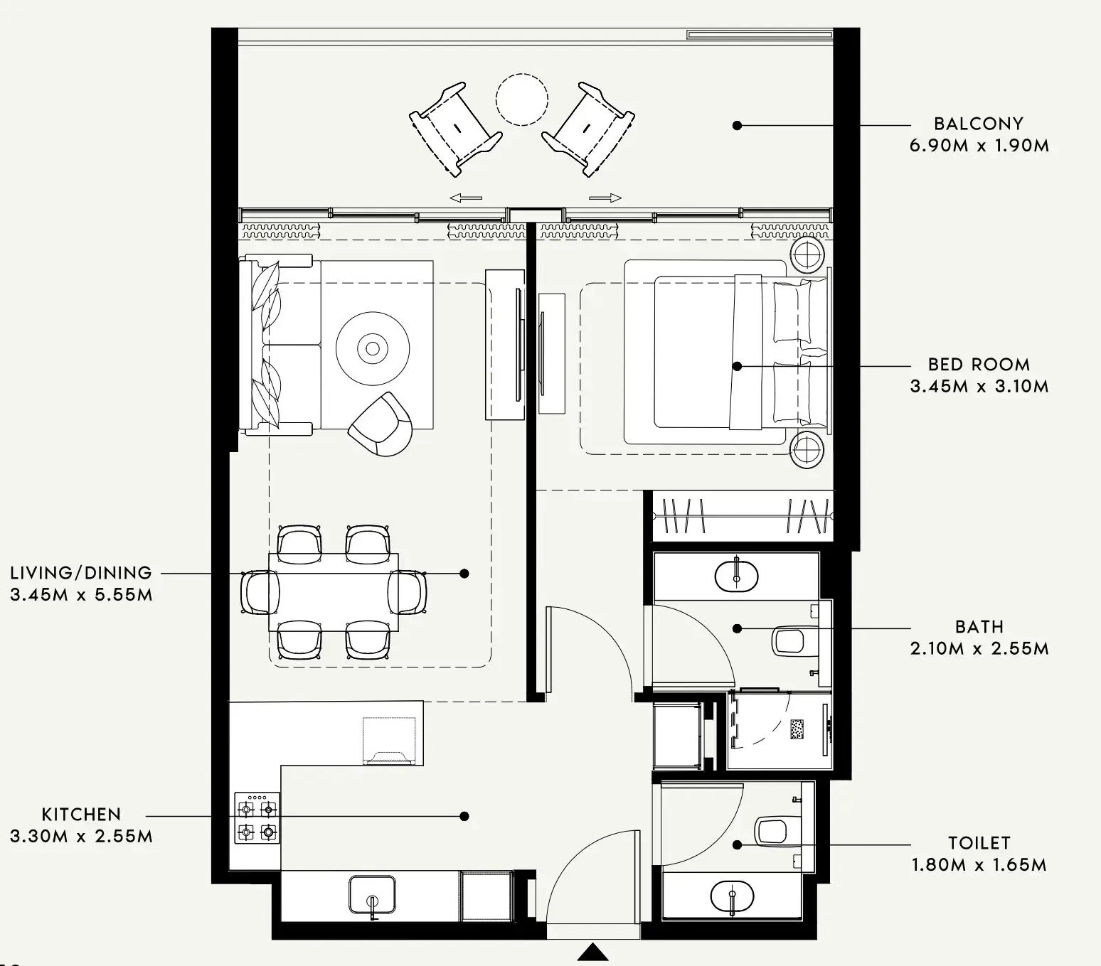 1 bedroom layout