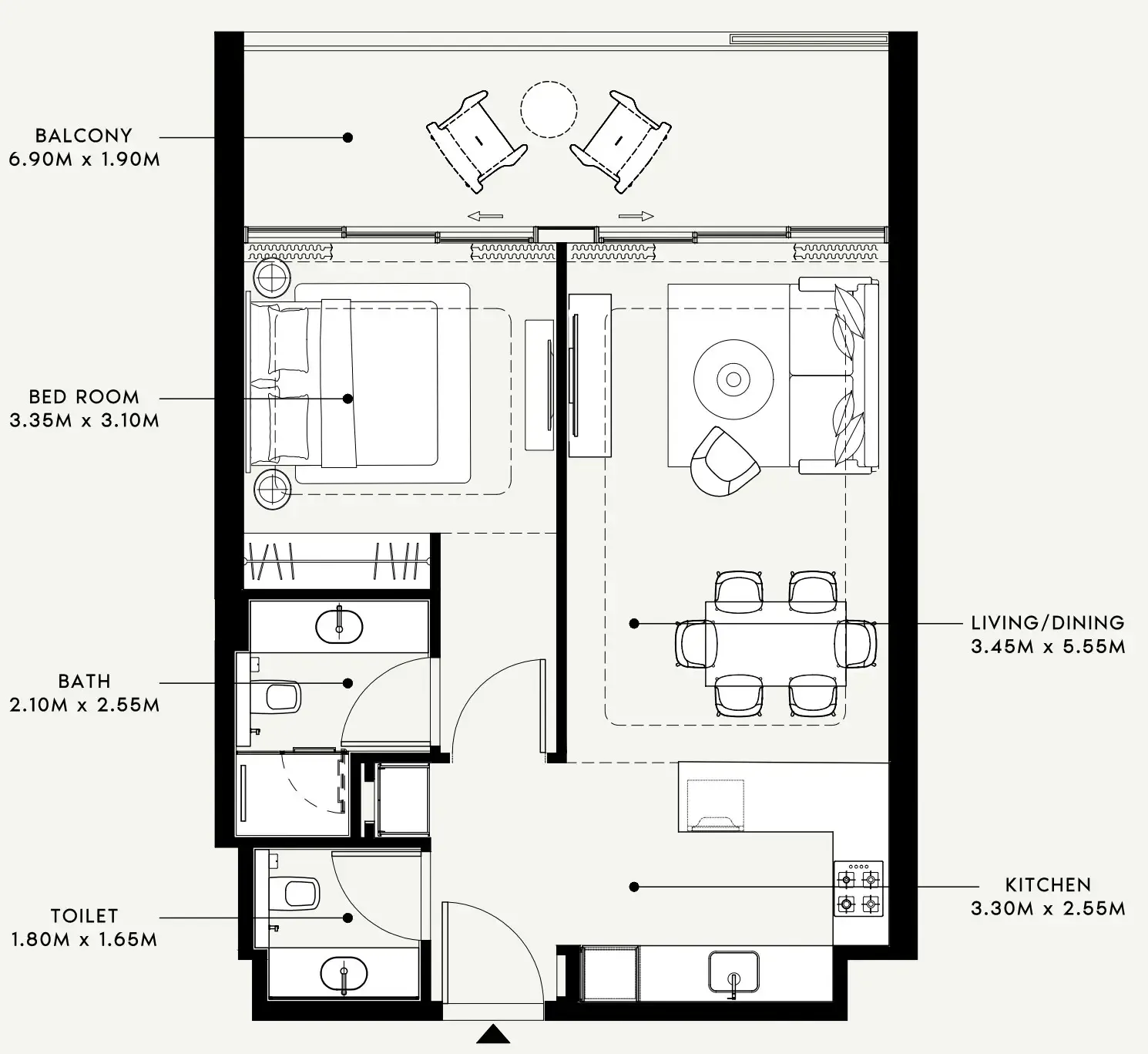 1 bedroom layout