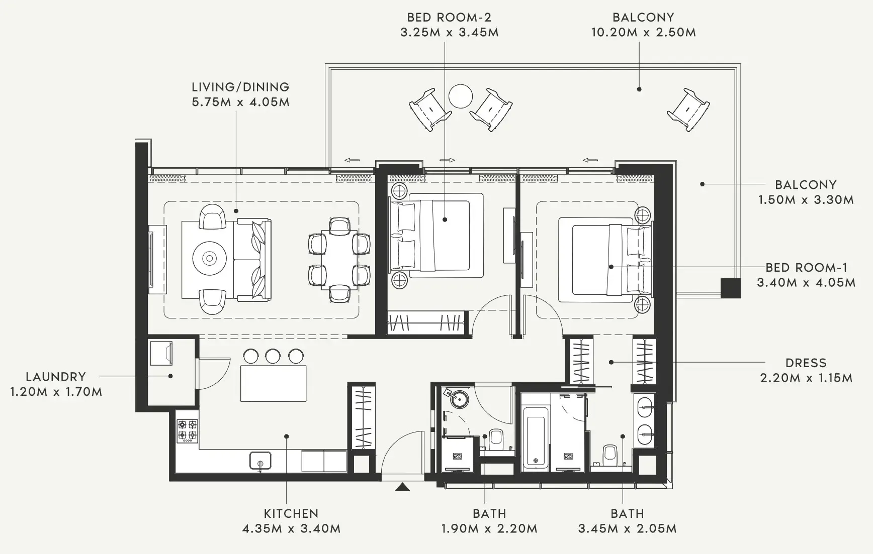 2 bedroom layout