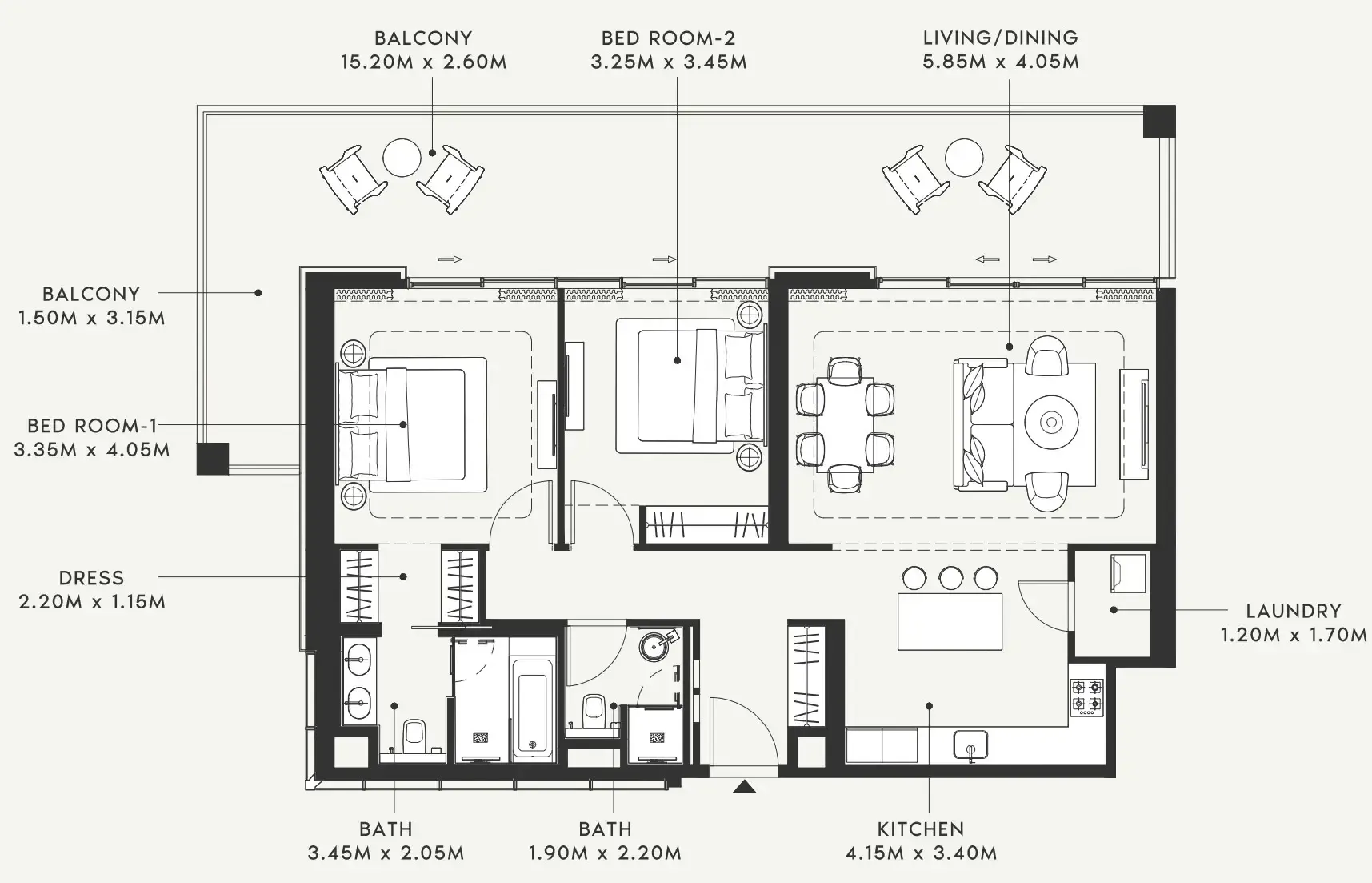 2 bedroom layout