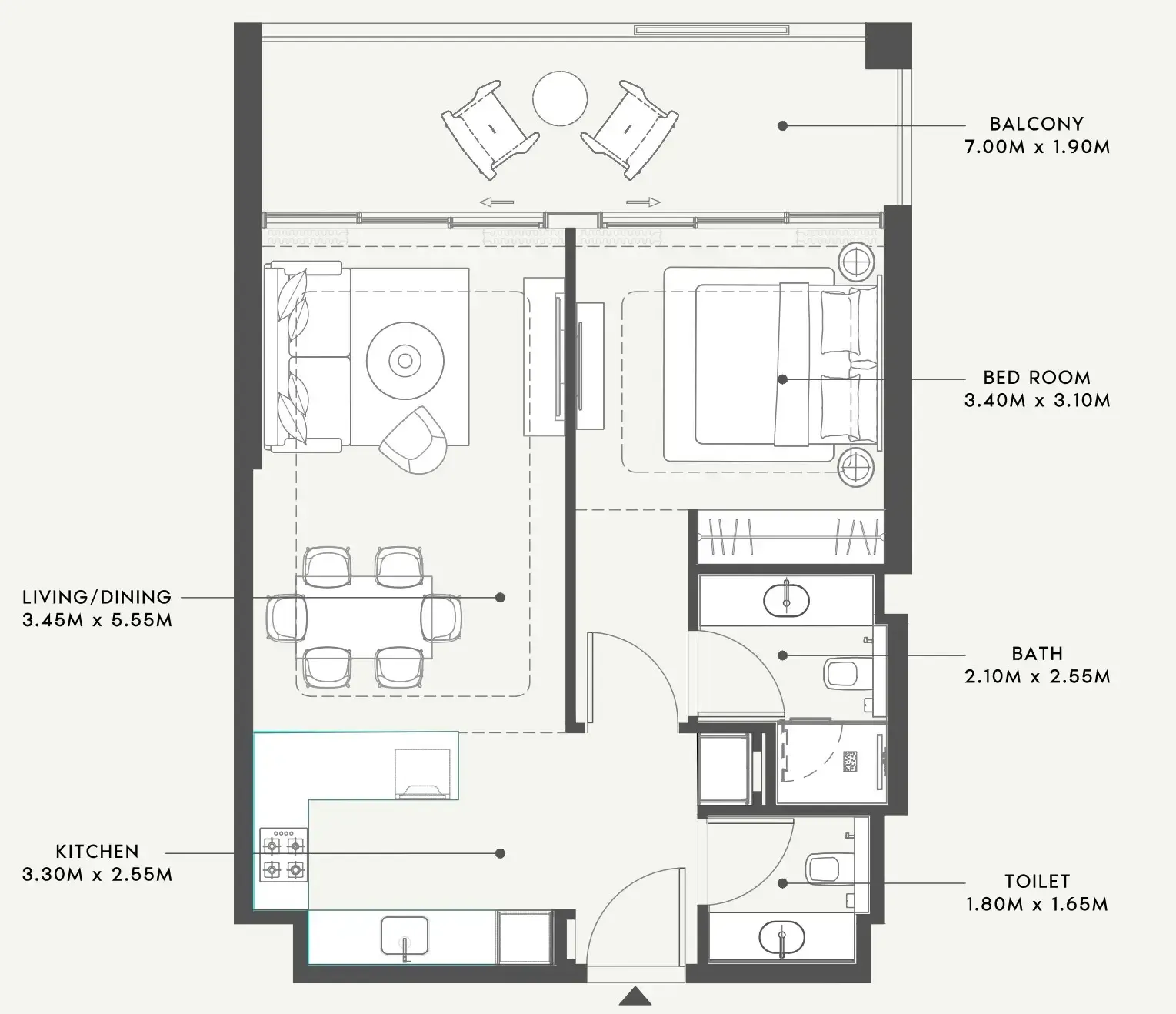1 bedroom layout