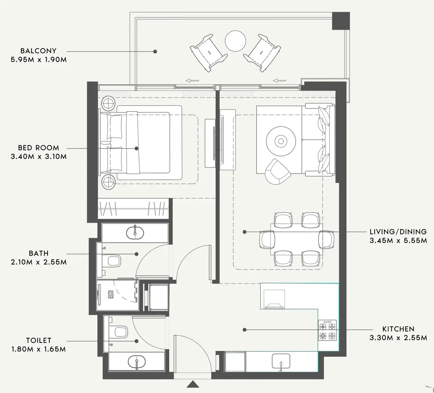 1 bedroom layout