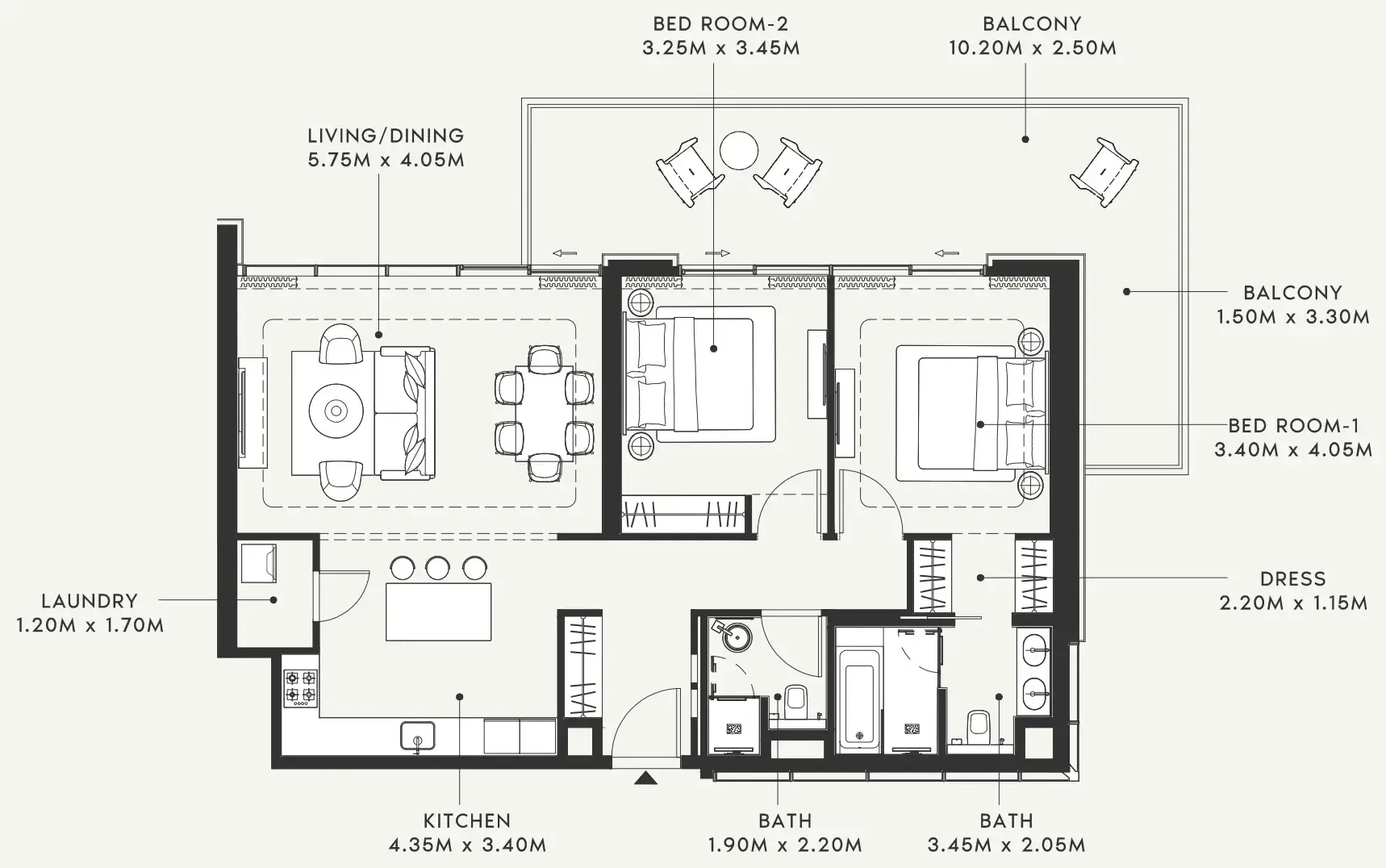2 bedroom layout