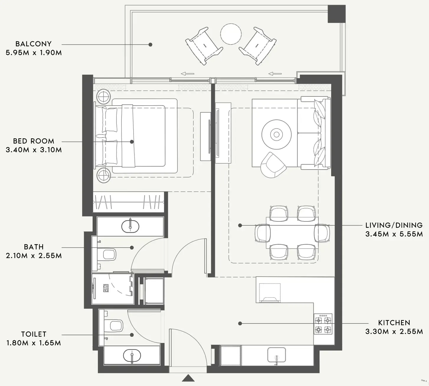 1 bedroom layout