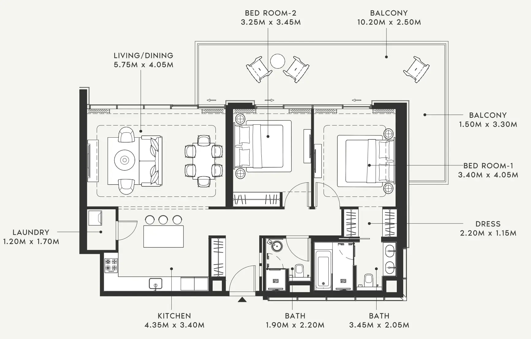 2 bedroom layout