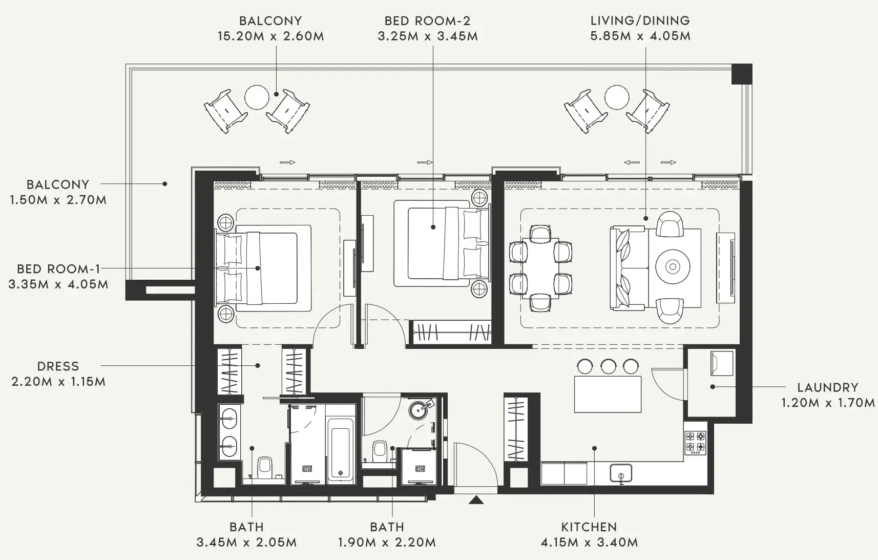 2 bedroom layout
