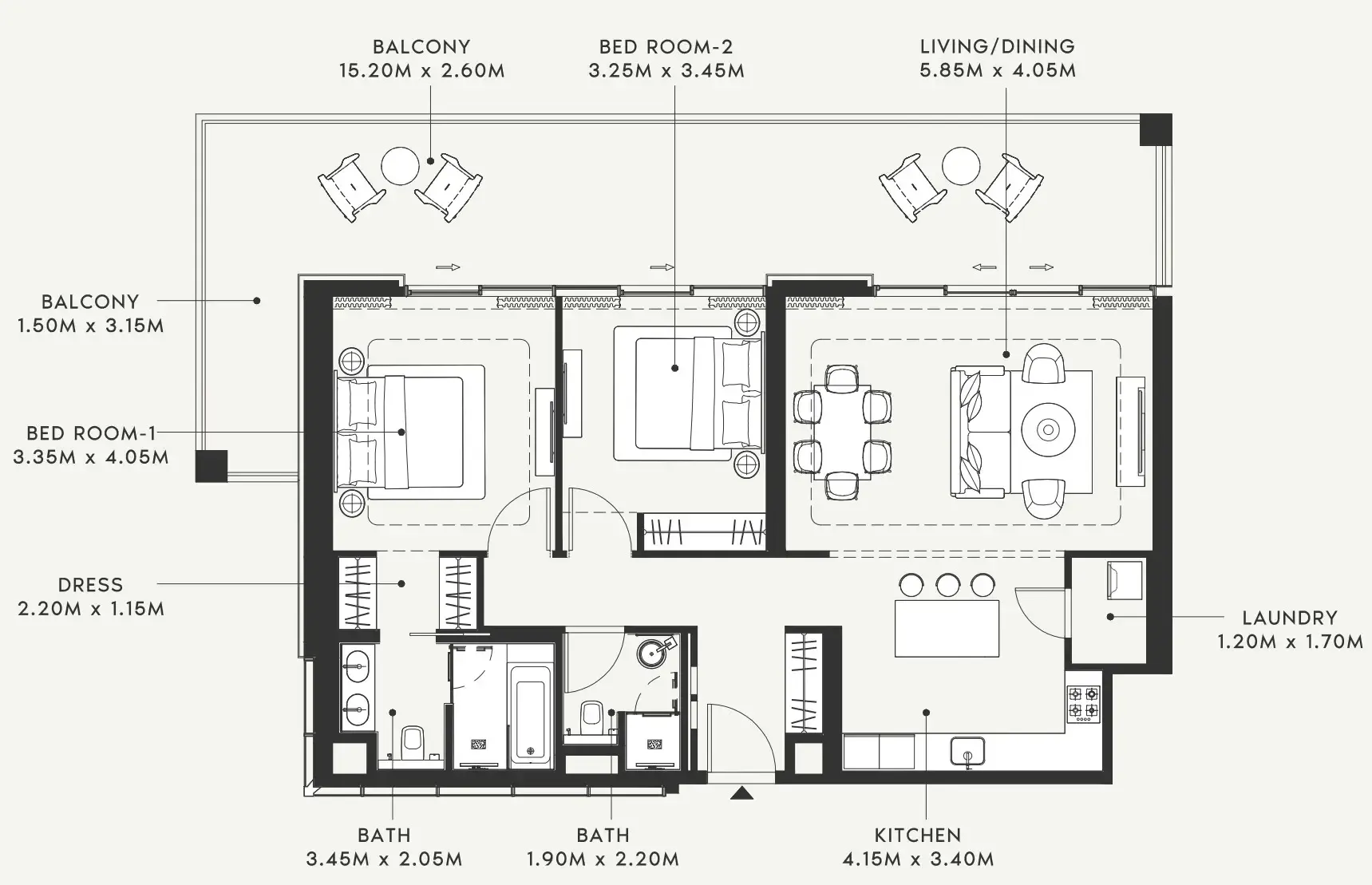 2 bedroom layout