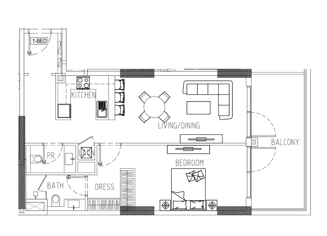 1 bedroom layout