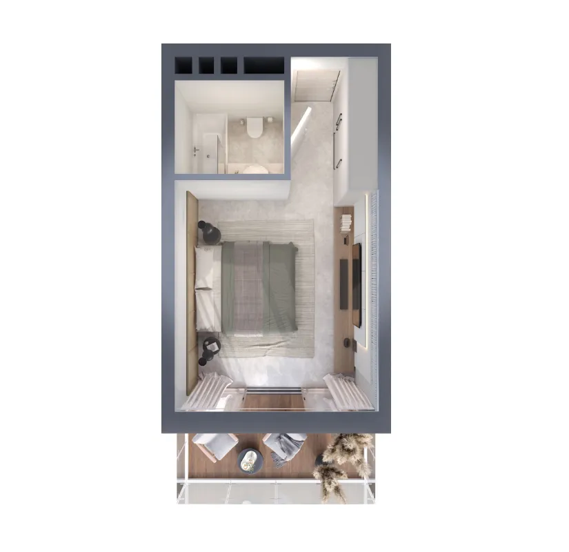 0 bedroom layout