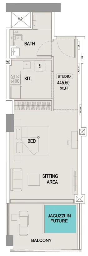 0 bedroom layout
