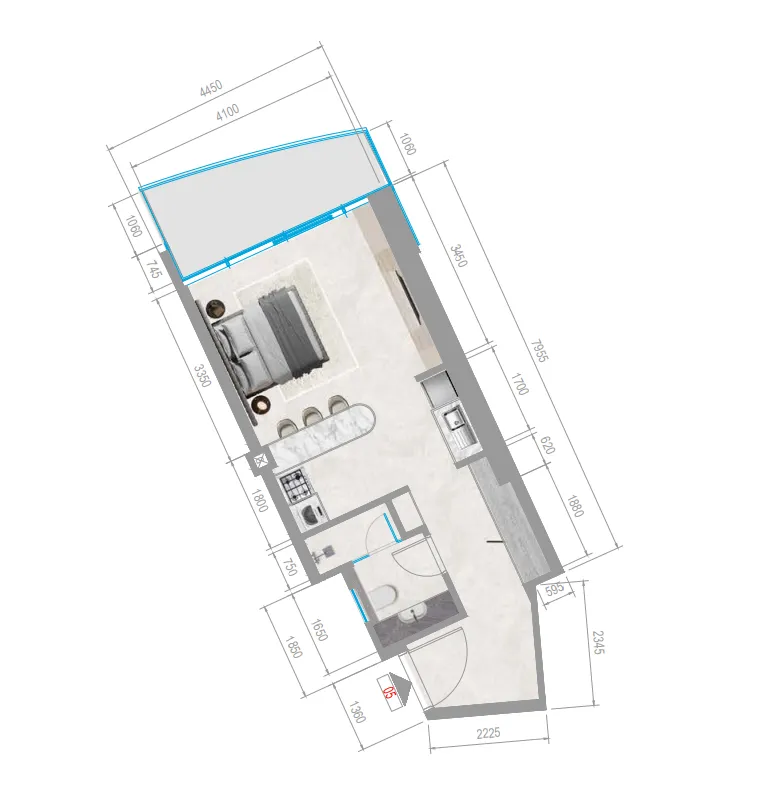 0 bedroom layout