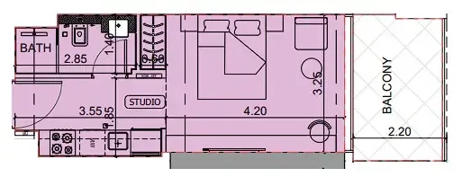0 bedroom layout