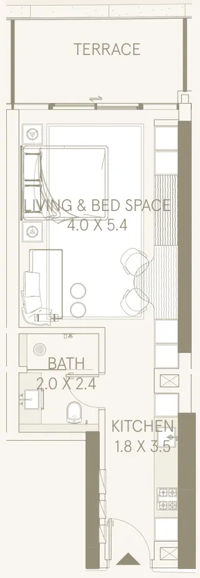 0 bedroom layout