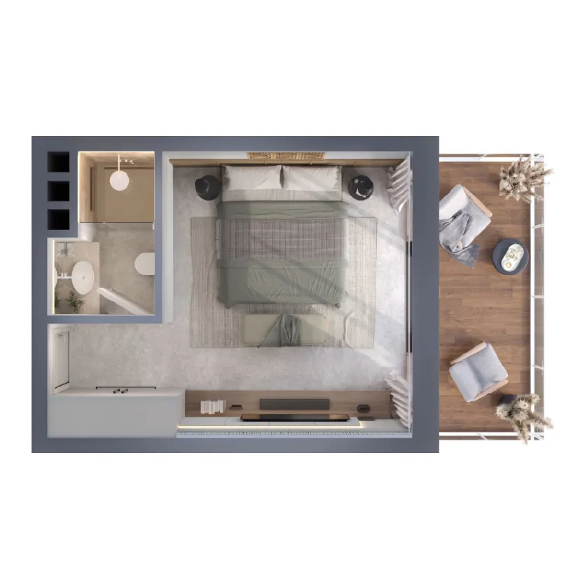 0 bedroom layout