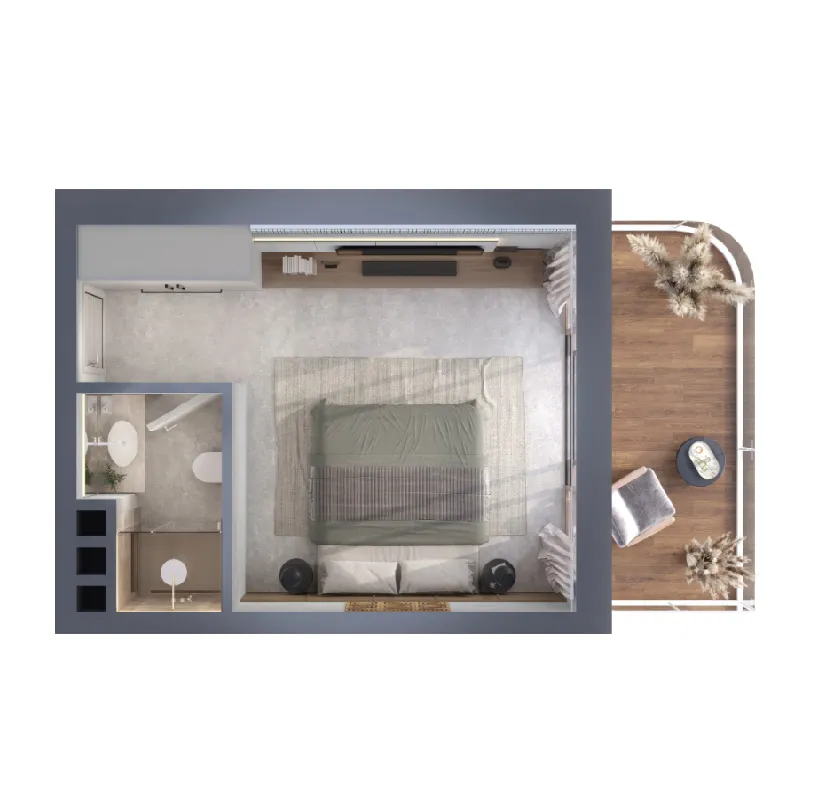 0 bedroom layout