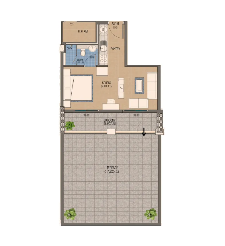 0 bedroom layout