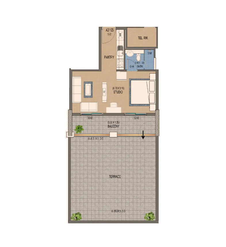 0 bedroom layout