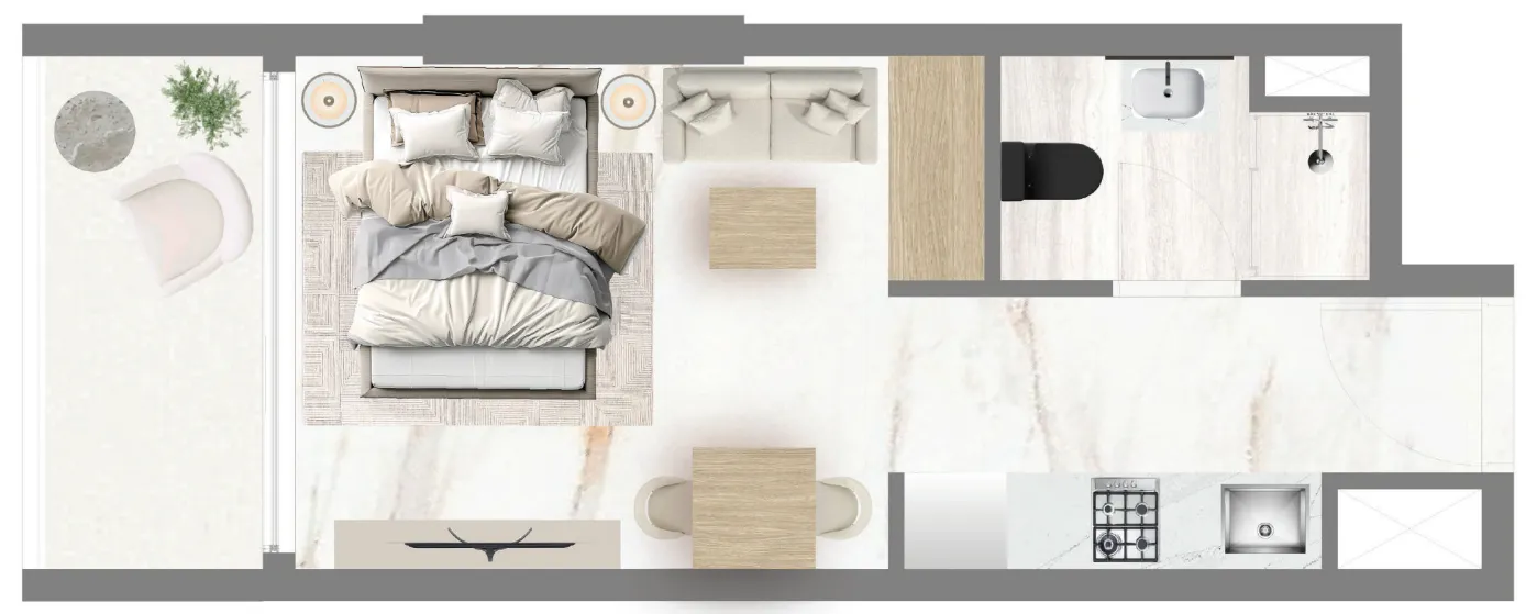 0 bedroom layout