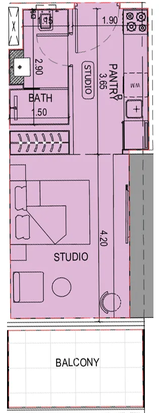 0 bedroom layout