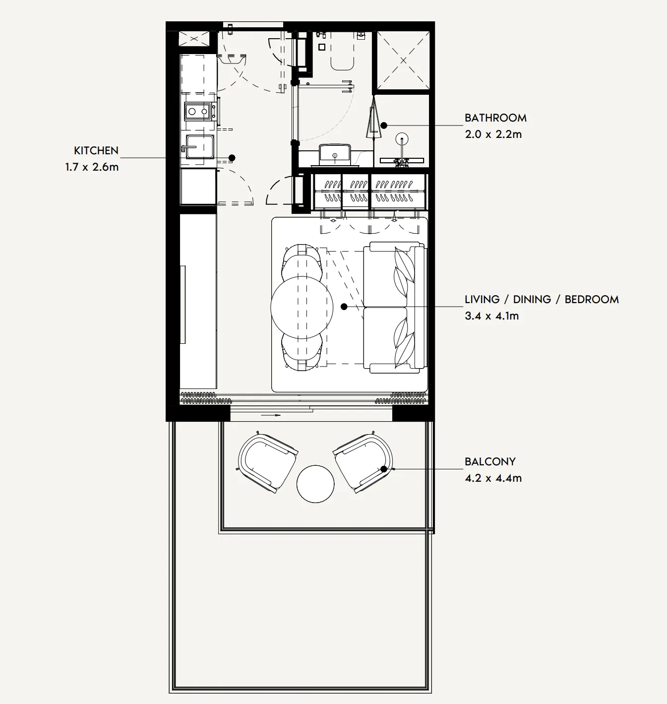 0 bedroom layout