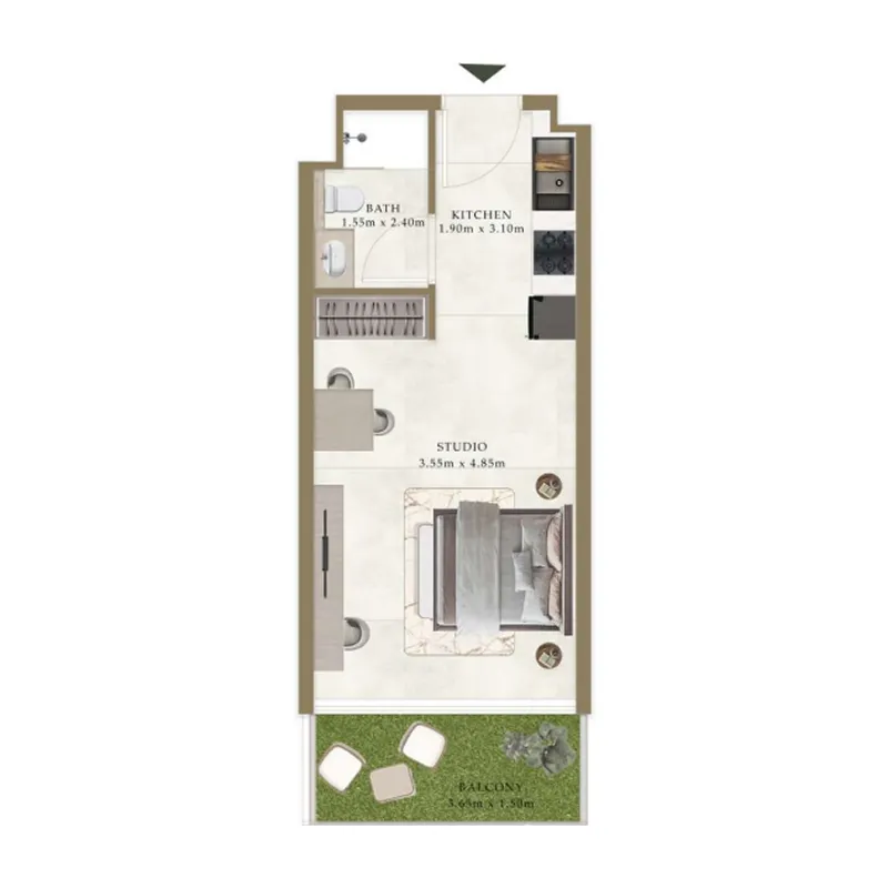 0 bedroom layout
