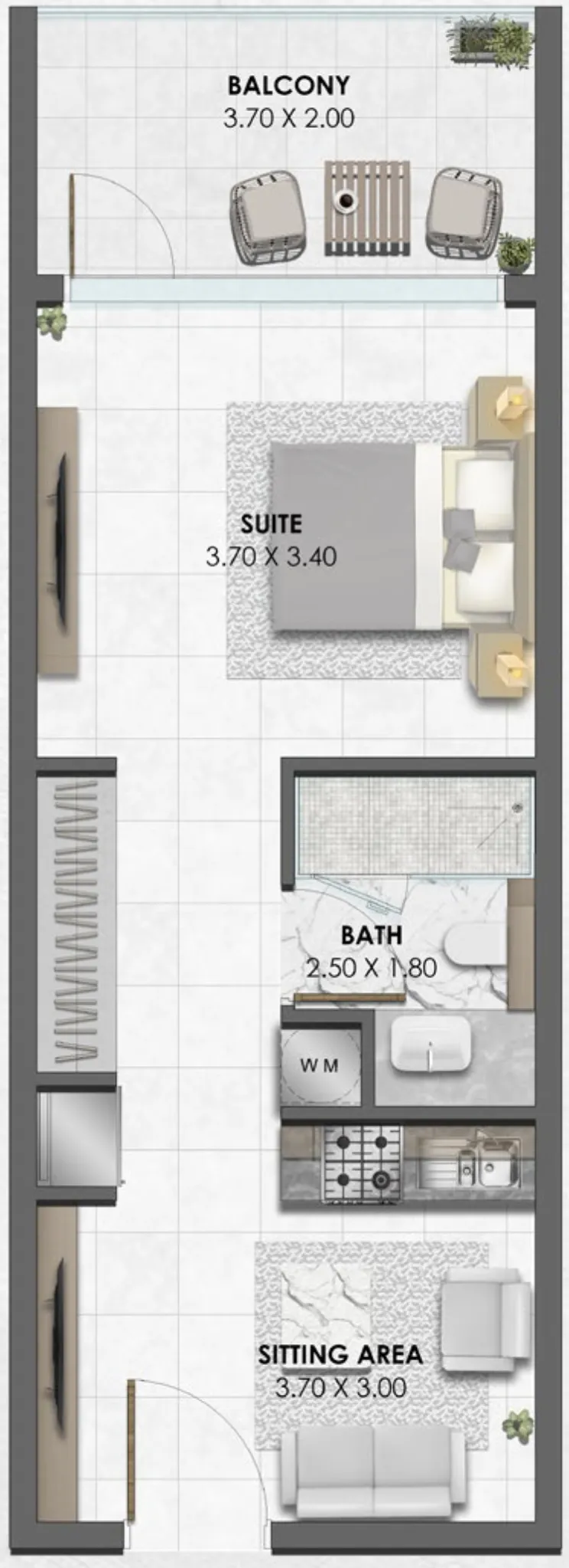 0 bedroom layout