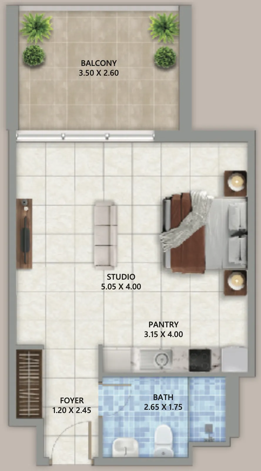 0 bedroom layout
