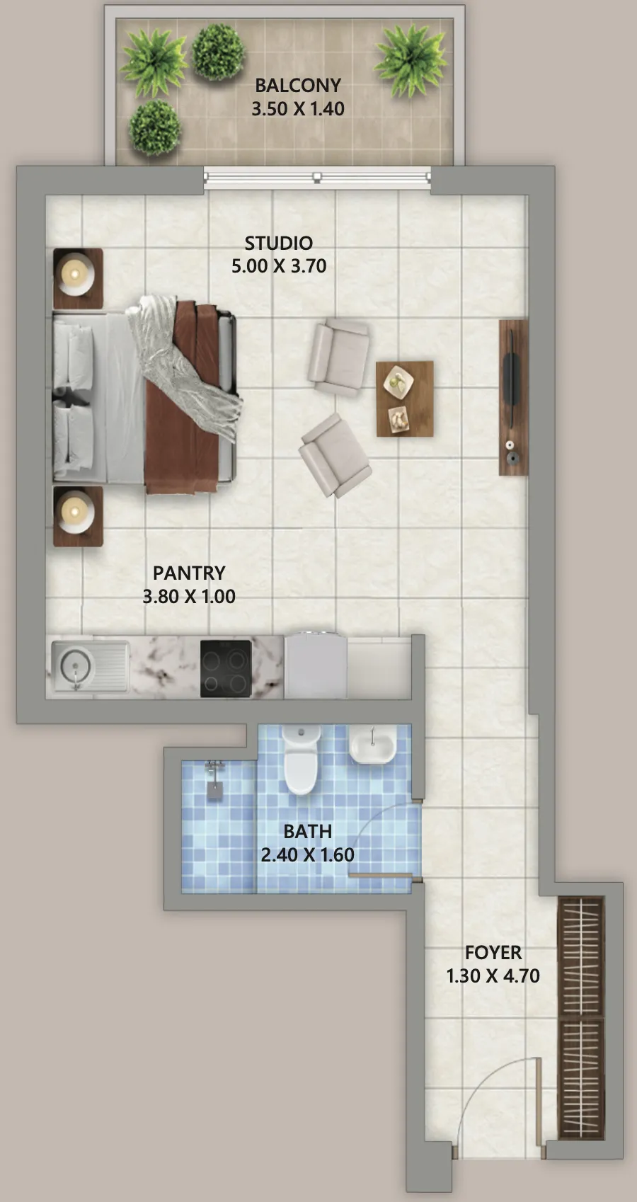 0 bedroom layout