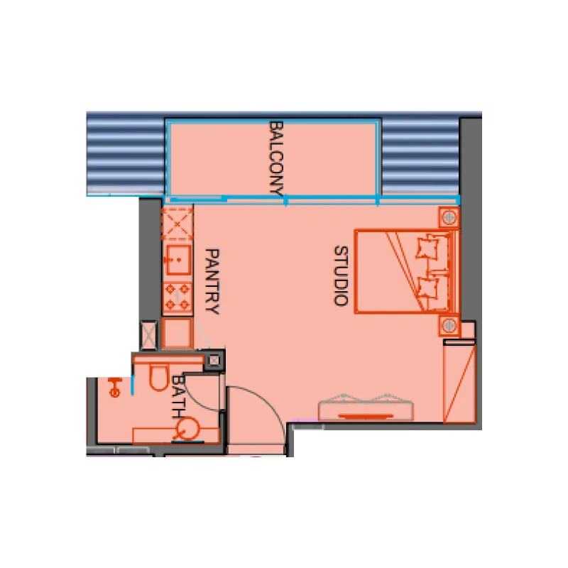 0 bedroom layout