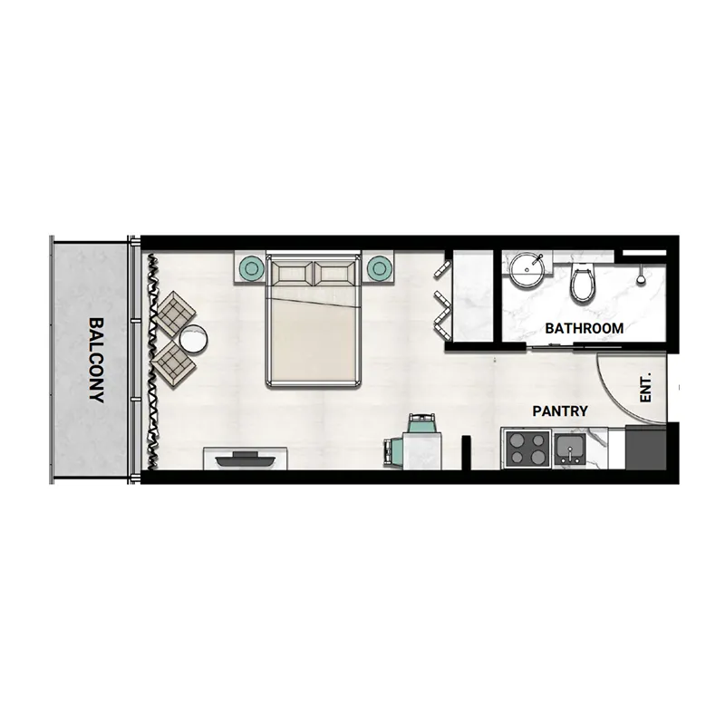 0 bedroom layout