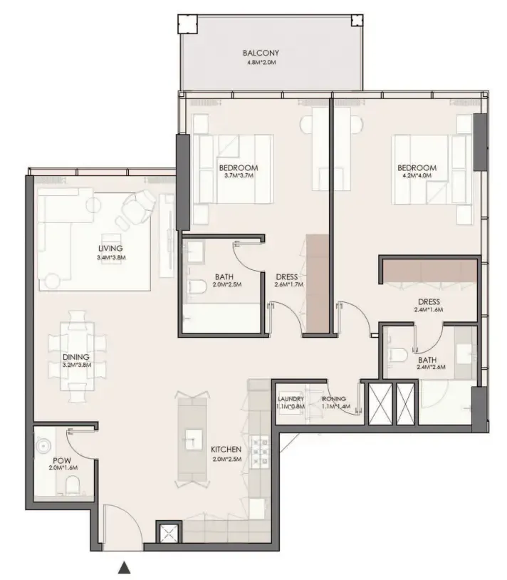 2 bedroom layout