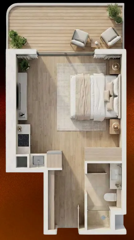 0 bedroom layout