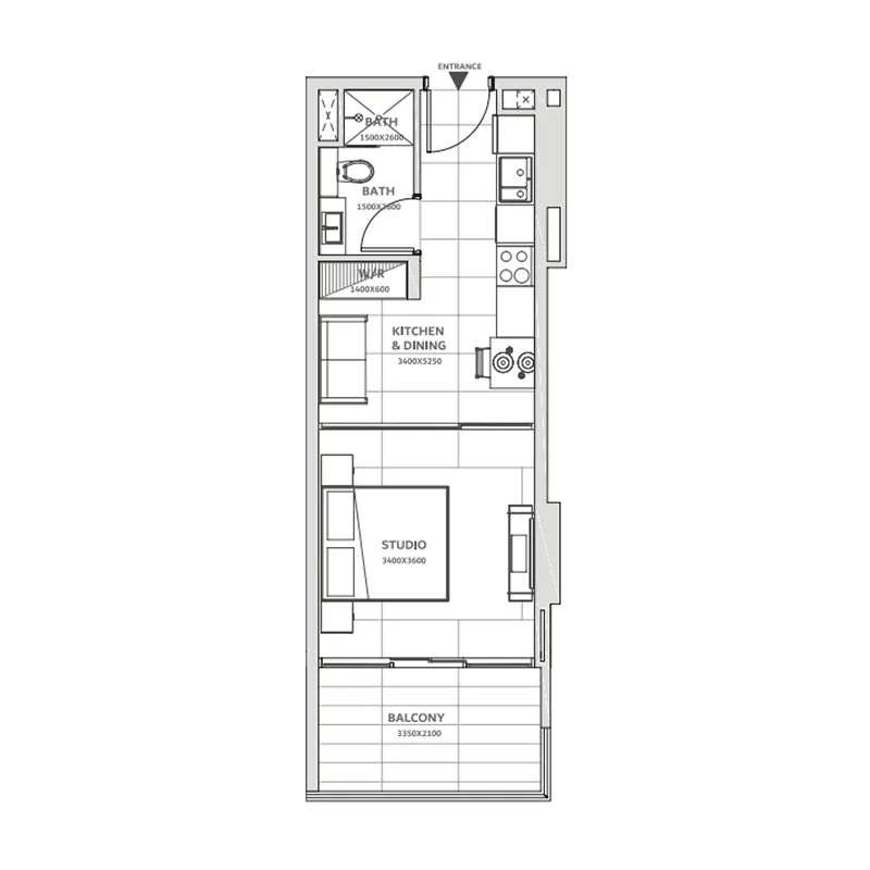 0 bedroom layout
