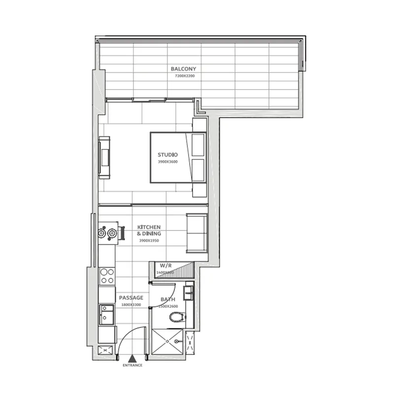 0 bedroom layout